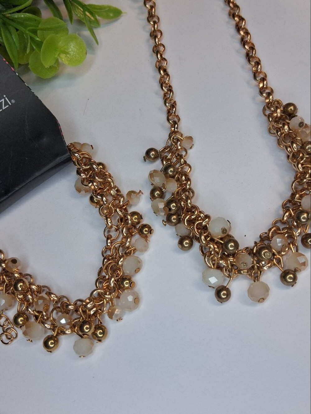 Gold Cluster Necklace And Bracelet Set